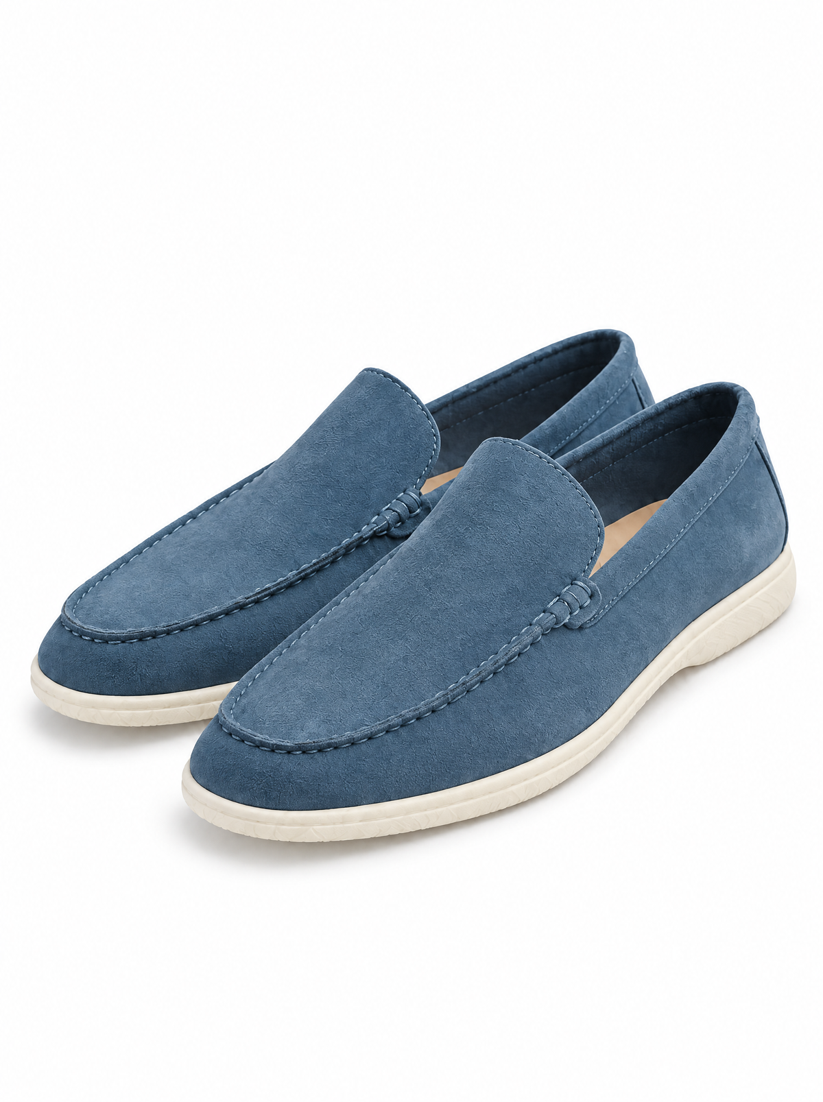 Bellagio Suede Loafers in Blue Gray
