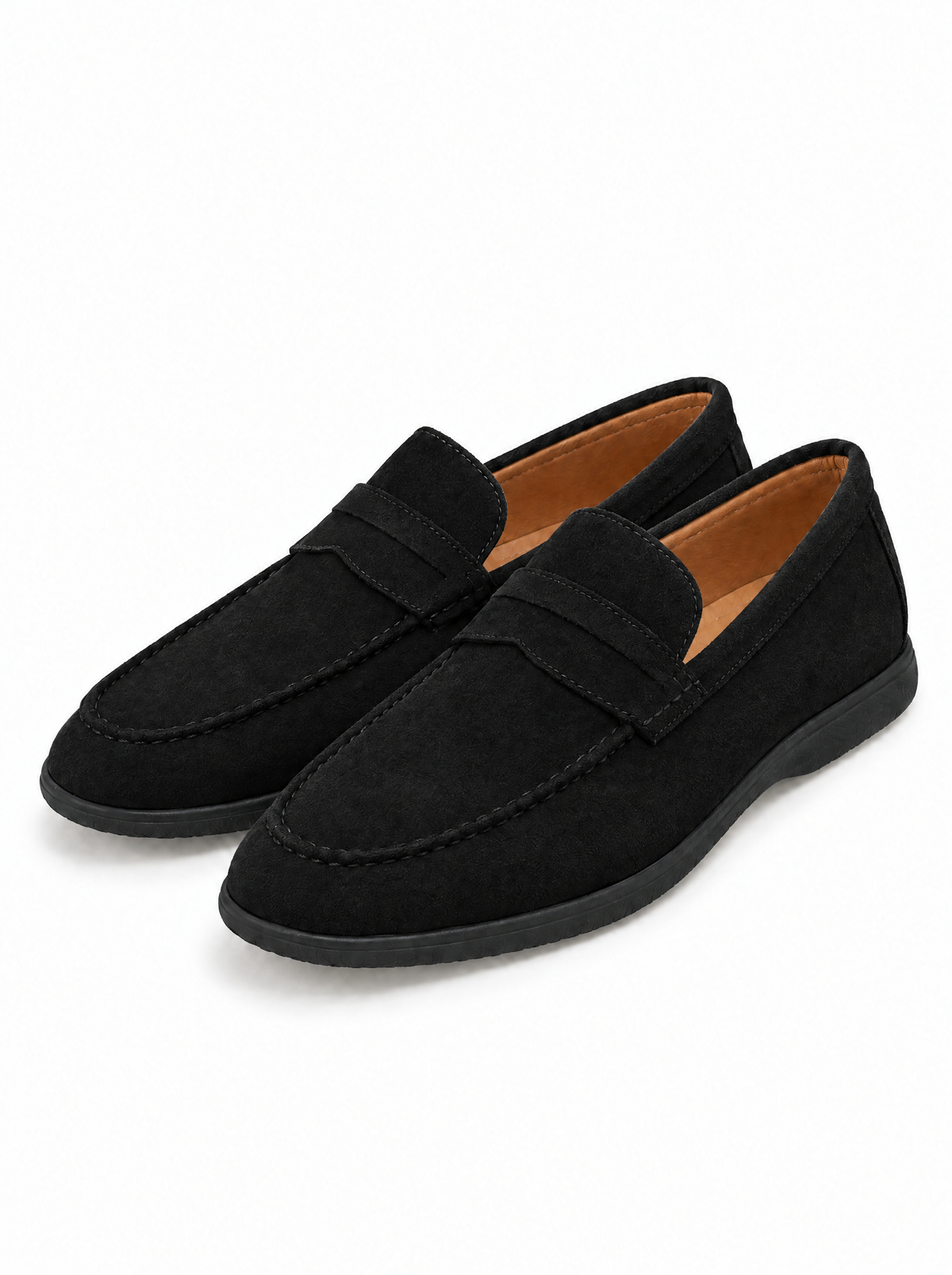Monterosso Suede Loafers in Black Suede